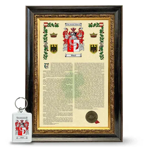 Wesel Framed Armorial History and Keychain - Heirloom