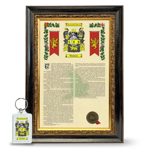 Westmoor Framed Armorial History and Keychain - Heirloom