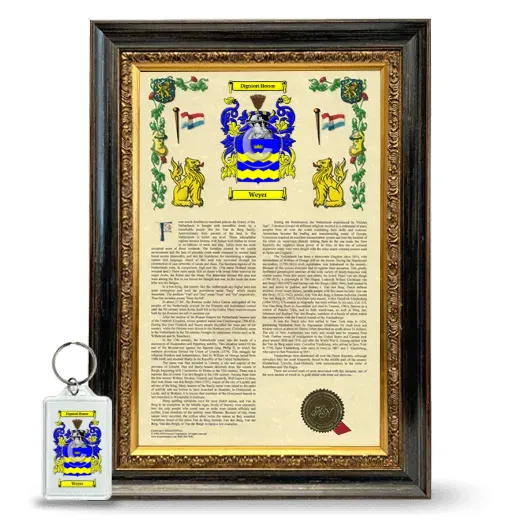 Weyer Framed Armorial History and Keychain - Heirloom
