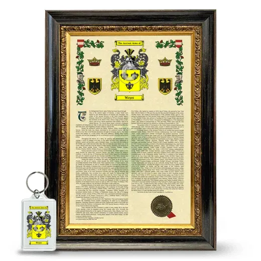 Weyer Framed Armorial History and Keychain - Heirloom