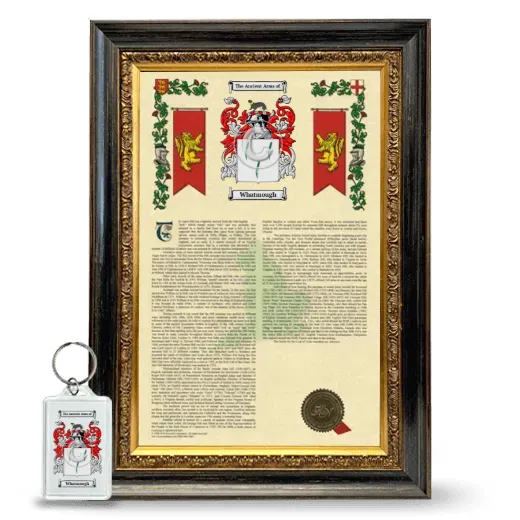 Whatmough Framed Armorial History and Keychain - Heirloom