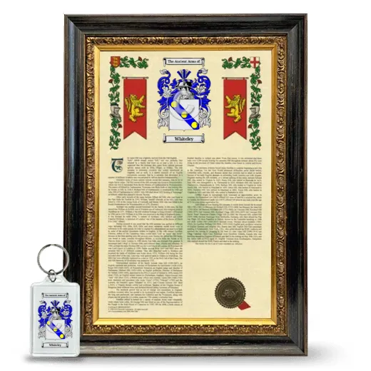 Whiteley Framed Armorial History and Keychain - Heirloom