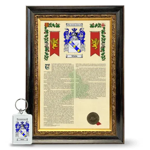 Whitla Framed Armorial History and Keychain - Heirloom