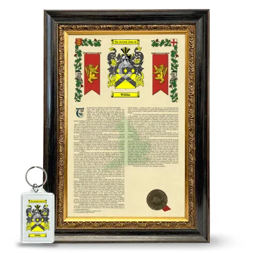 Wiblin Framed Armorial History and Keychain - Heirloom