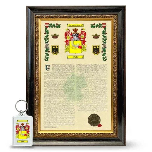 Wiebe Framed Armorial History and Keychain - Heirloom