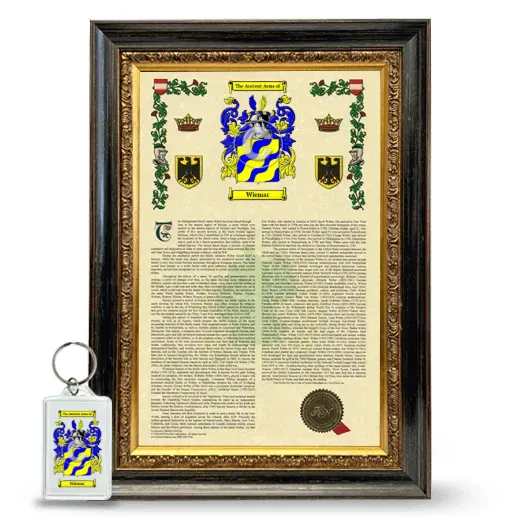 Wiemar Framed Armorial History and Keychain - Heirloom