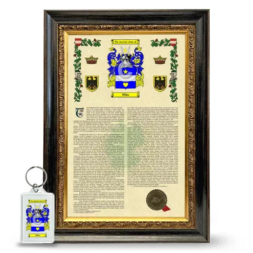Wies Framed Armorial History and Keychain - Heirloom