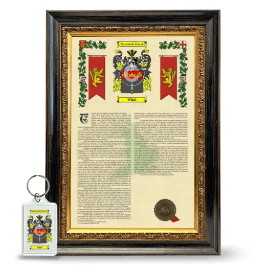 Wigal Framed Armorial History and Keychain - Heirloom