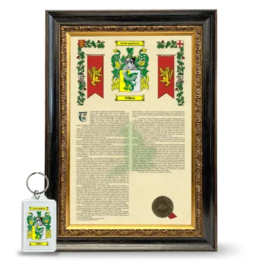 Wilken Framed Armorial History and Keychain - Heirloom