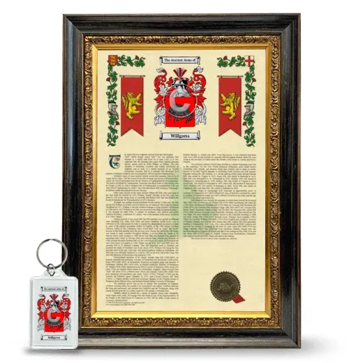 Willgress Framed Armorial History and Keychain - Heirloom