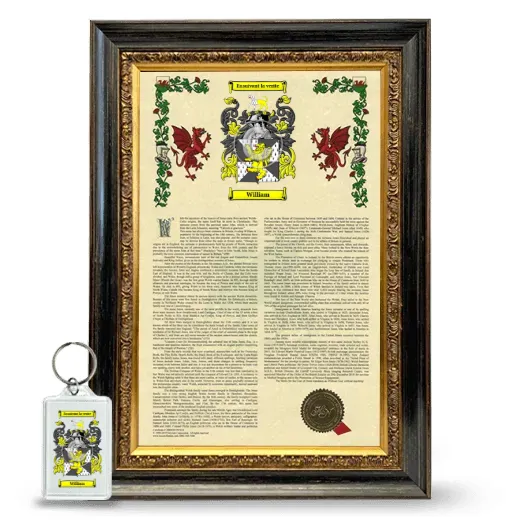 William Framed Armorial History and Keychain - Heirloom