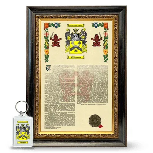 Williamson Framed Armorial History and Keychain - Heirloom