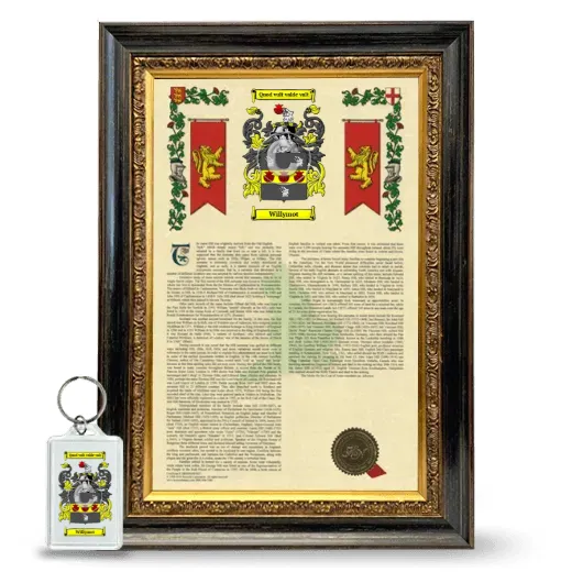 Willymot Framed Armorial History and Keychain - Heirloom
