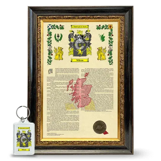 Wilsum Framed Armorial History and Keychain - Heirloom