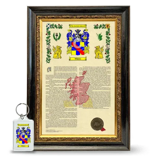 Winess Framed Armorial History and Keychain - Heirloom