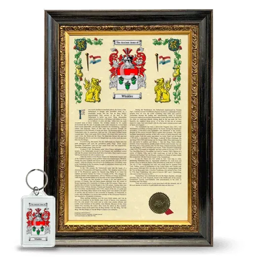 Winkler Framed Armorial History and Keychain - Heirloom