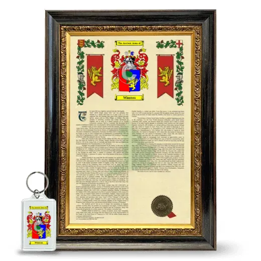 Winston Framed Armorial History and Keychain - Heirloom