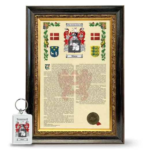 Winter Framed Armorial History and Keychain - Heirloom