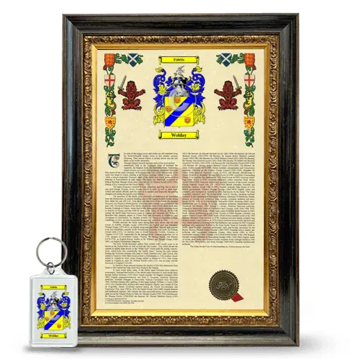 Wolday Framed Armorial History and Keychain - Heirloom