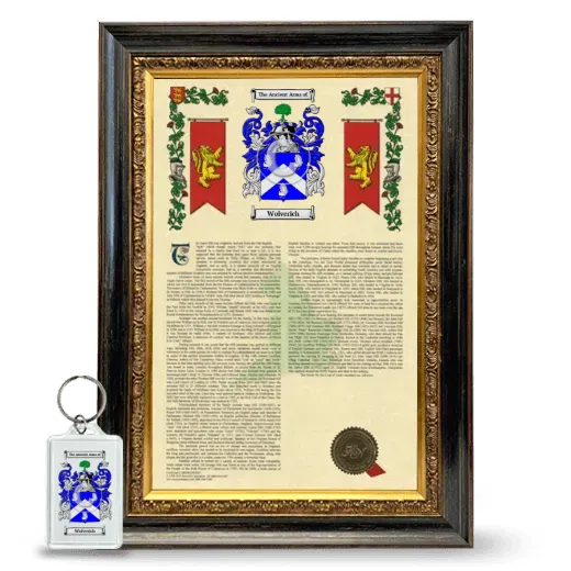 Wolverich Framed Armorial History and Keychain - Heirloom