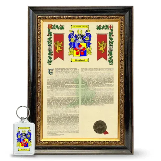 Woodhead Framed Armorial History and Keychain - Heirloom
