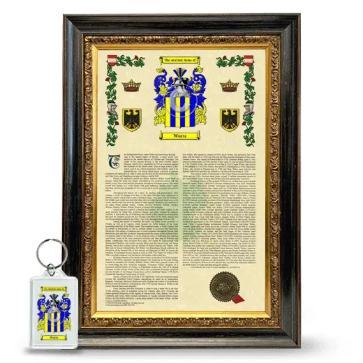 Wurtz Framed Armorial History and Keychain - Heirloom