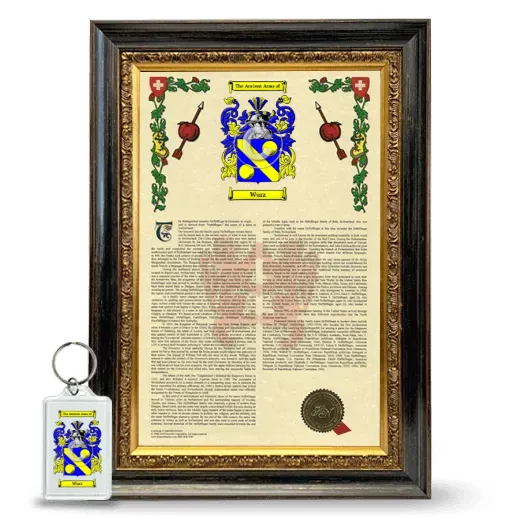 Wurz Framed Armorial History and Keychain - Heirloom