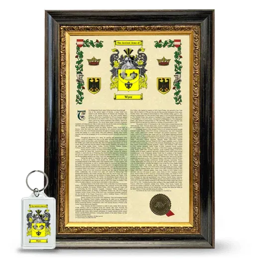 Wyer Framed Armorial History and Keychain - Heirloom
