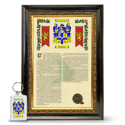 Wyncester Framed Armorial History and Keychain - Heirloom