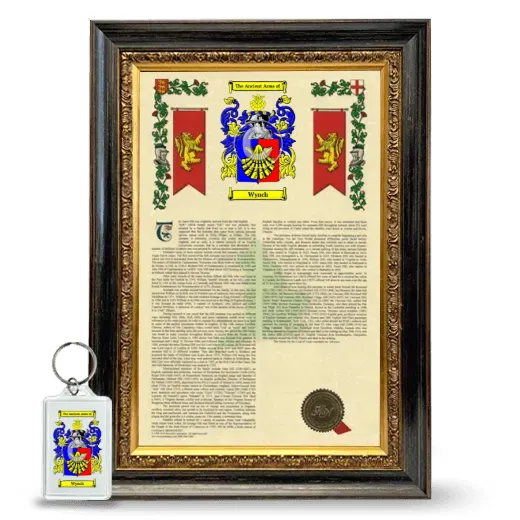Wynch Framed Armorial History and Keychain - Heirloom