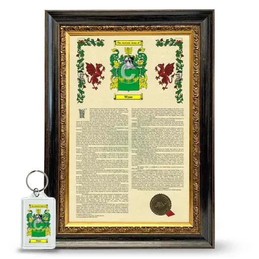 Wyne Framed Armorial History and Keychain - Heirloom