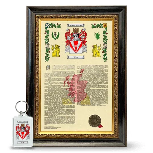 Wyss Framed Armorial History and Keychain - Heirloom