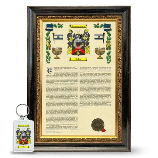 Yellon Framed Armorial History and Keychain - Heirloom