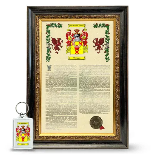 Yevenes Framed Armorial History and Keychain - Heirloom