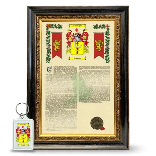 Yewarde Framed Armorial History and Keychain - Heirloom
