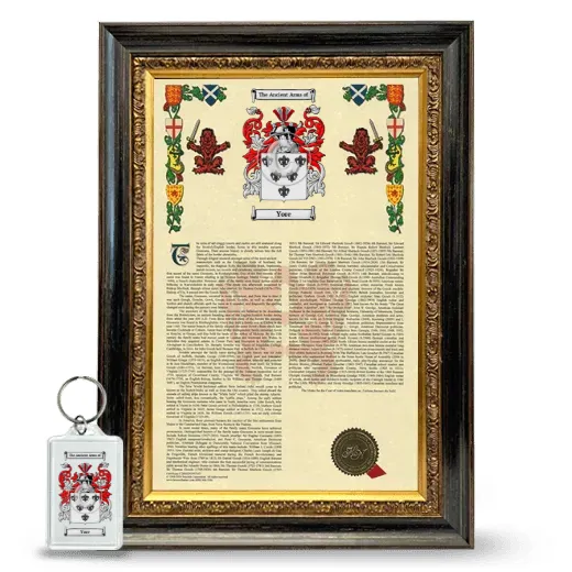Yore Framed Armorial History and Keychain - Heirloom