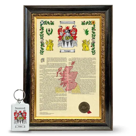 Younger Framed Armorial History and Keychain - Heirloom