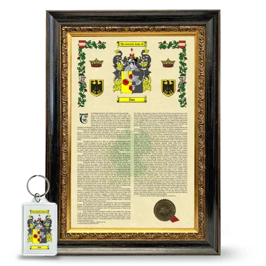 Zan Framed Armorial History and Keychain - Heirloom