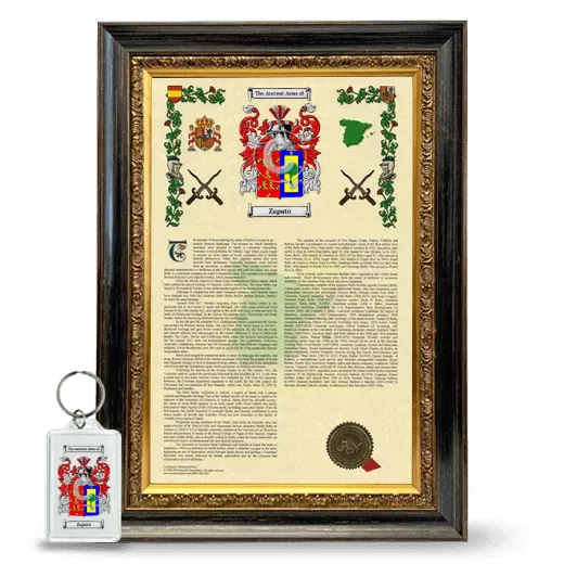 Zapato Framed Armorial History and Keychain - Heirloom