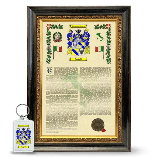 Zappelli Framed Armorial History and Keychain - Heirloom