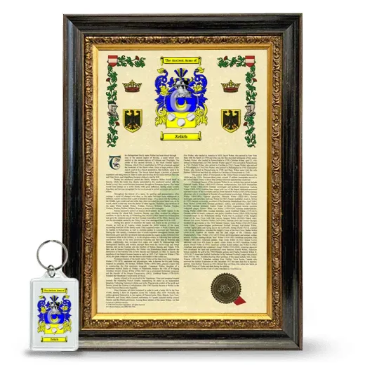 Zelich Framed Armorial History and Keychain - Heirloom
