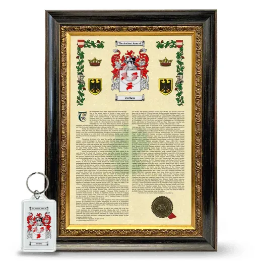 Zerben Framed Armorial History and Keychain - Heirloom
