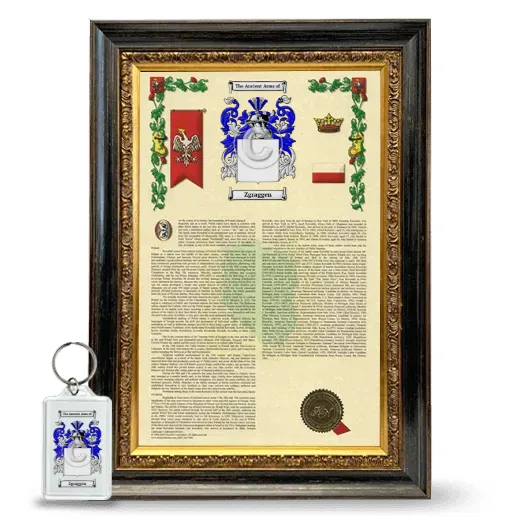 Zgraggen Framed Armorial History and Keychain - Heirloom