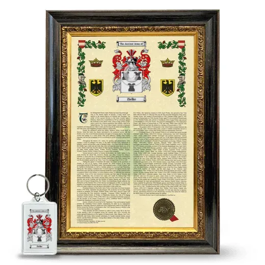 Zielke Framed Armorial History and Keychain - Heirloom