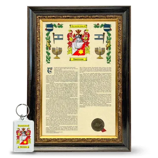 Zimermann Framed Armorial History and Keychain - Heirloom