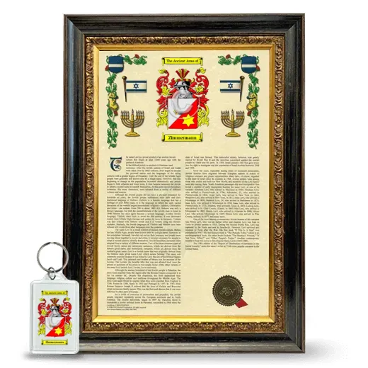 Zimmermann Framed Armorial History and Keychain - Heirloom