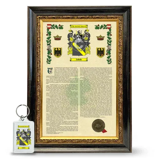 Zobele Framed Armorial History and Keychain - Heirloom