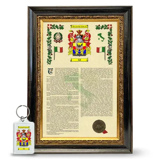 Zol Framed Armorial History and Keychain - Heirloom