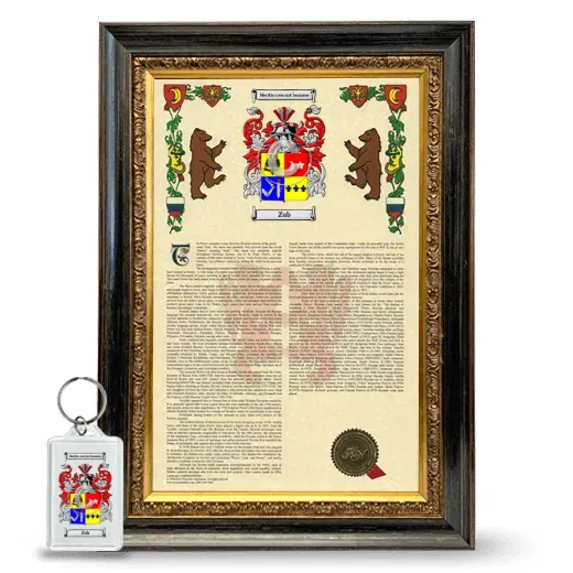 Zub Framed Armorial History and Keychain - Heirloom