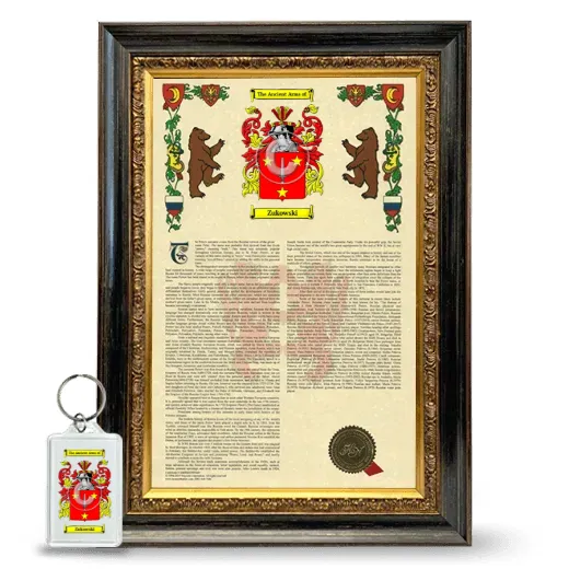 Zukowski Framed Armorial History and Keychain - Heirloom